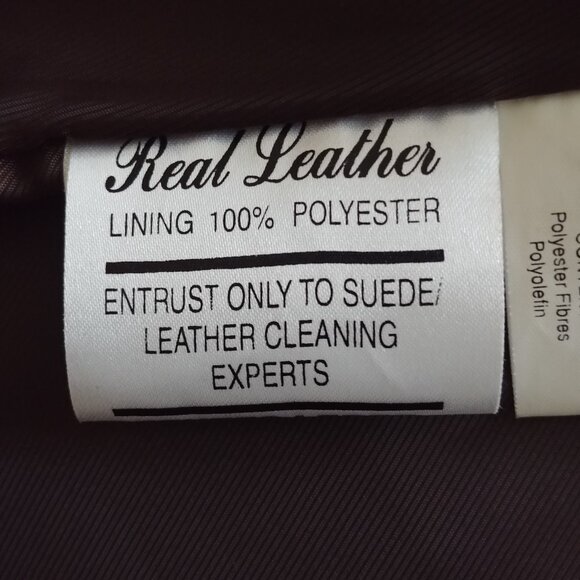 Like New Belansia Espania Leather Jacket, Size 16, Suede Edging, Brown - Picture 5 of 7